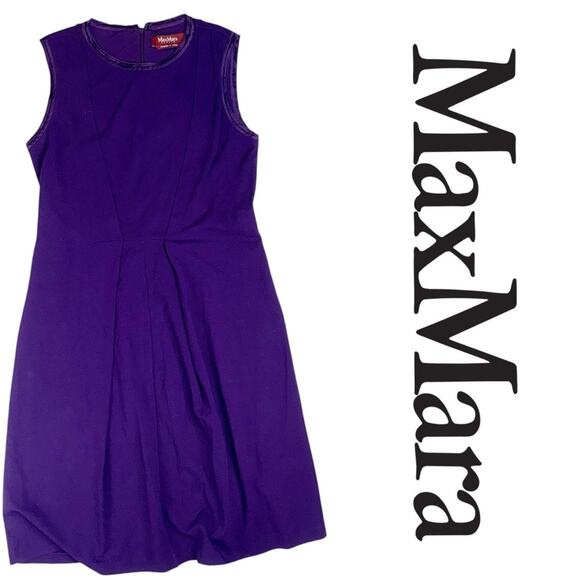 MaxMara Studio Purple Sleeveless Sheath Dress with Fuller Skirt Size Medium - Picture 1 of 5